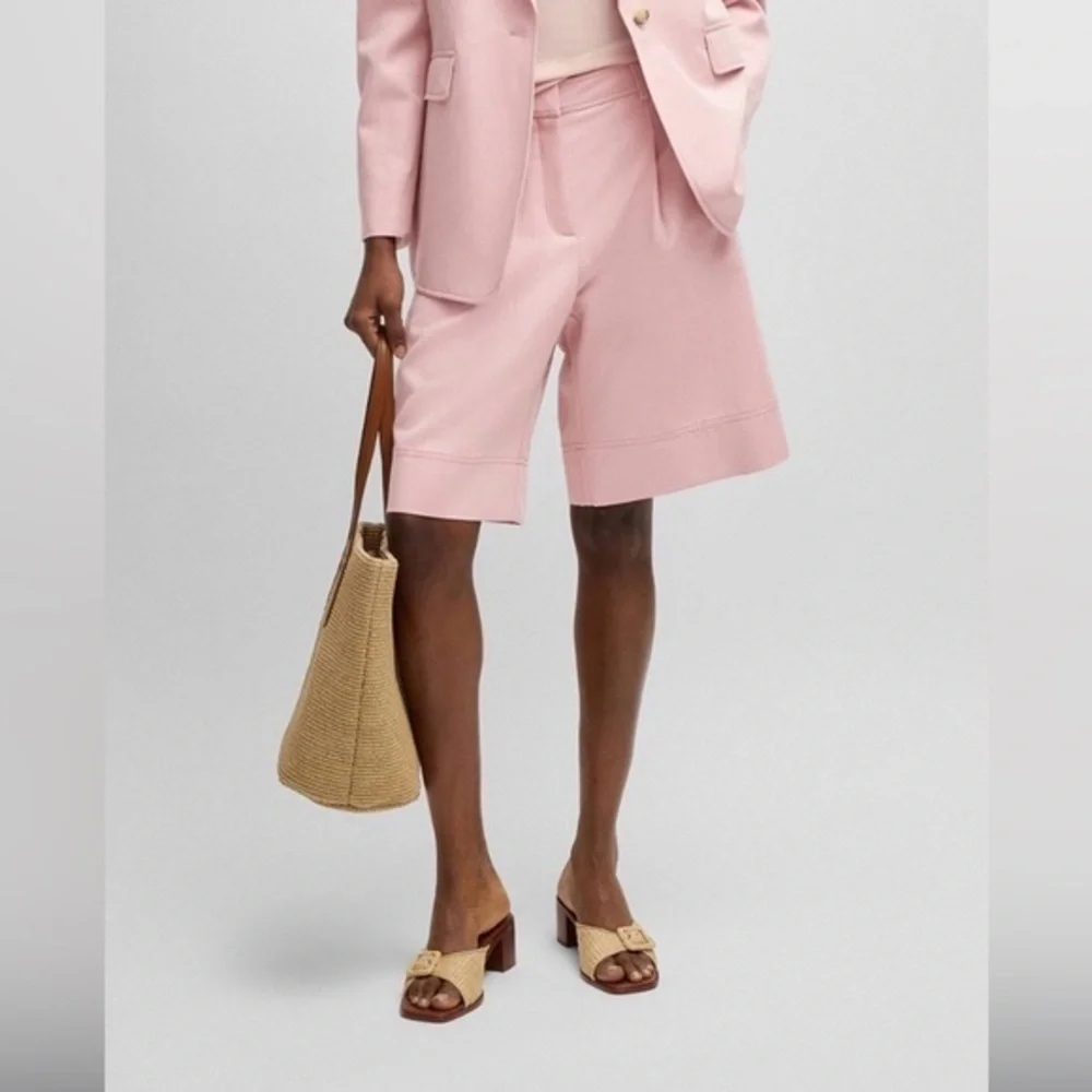 LEDERER Pink RARE Lamb Leather Shorts | Size 42 | Made in India | Luxe Editon 10
